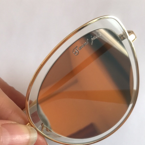 Saint Jude sunnies. Gold & White frames. Pink gold lenses. - Picture 4 of 5